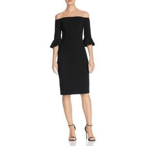 2 Black Halo Off Shoulder Black Sheath Dress